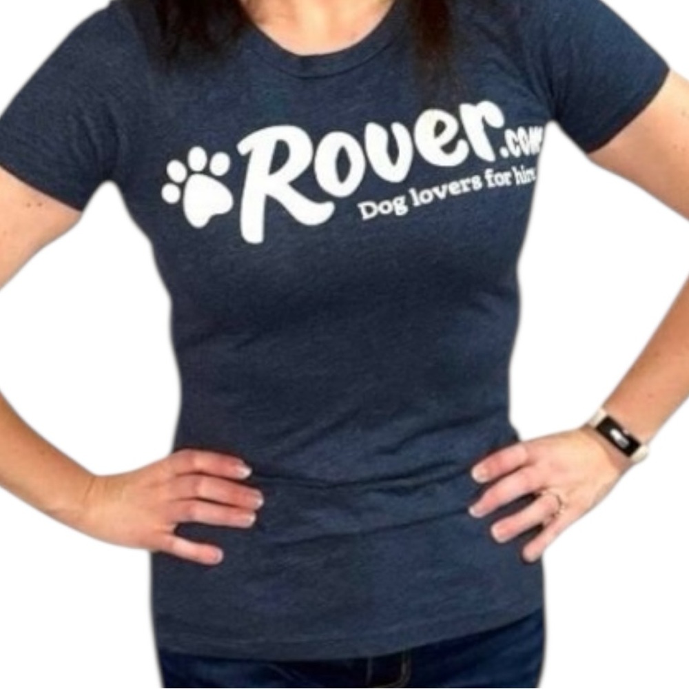 Rover Dog Walker Sitter T-shirt - Navy Blue - XS - Cute Casual Work